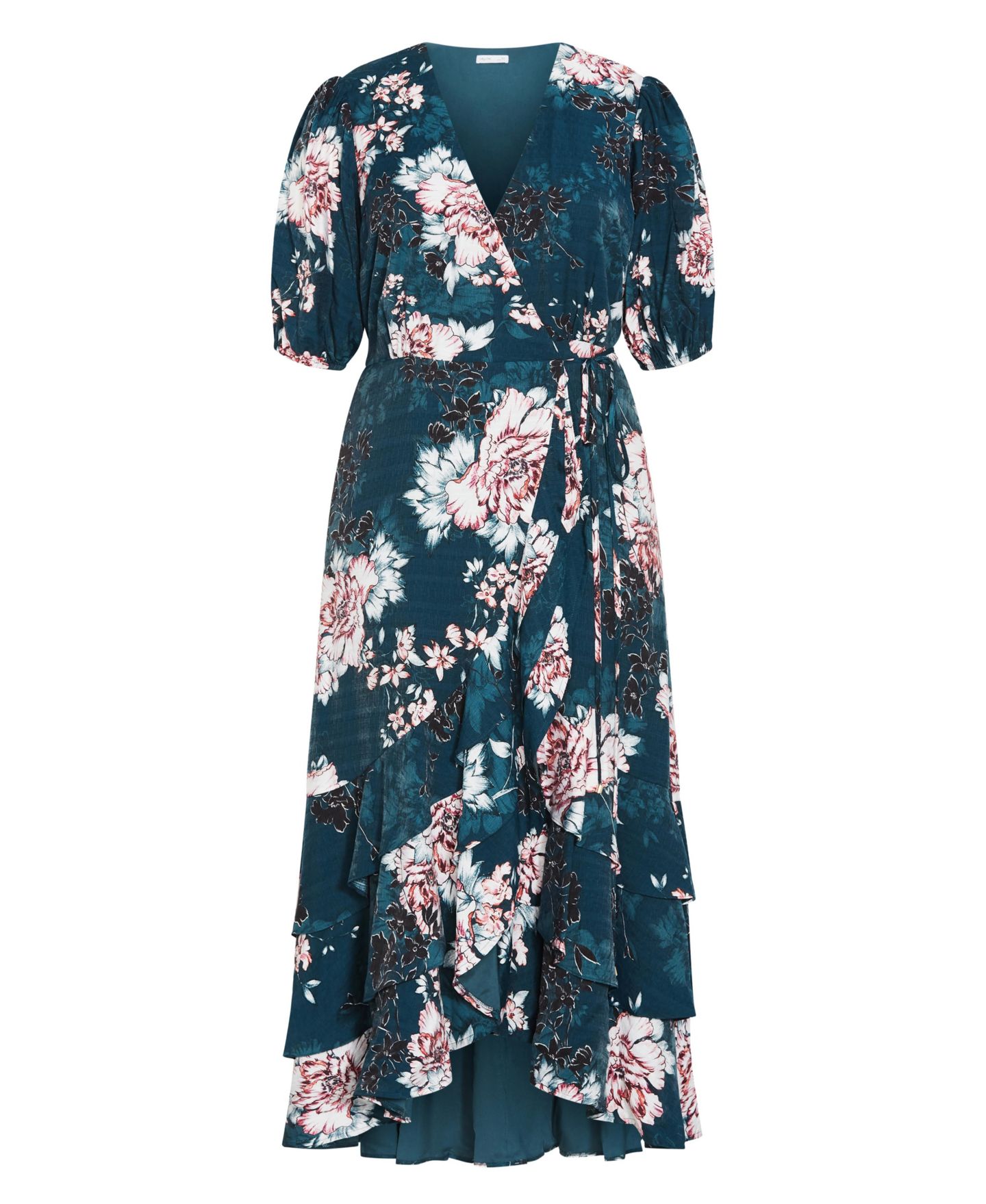 Женское платье CITY CHIC Bri Floral Wrap, цвет: Нефритовый — фото 4
