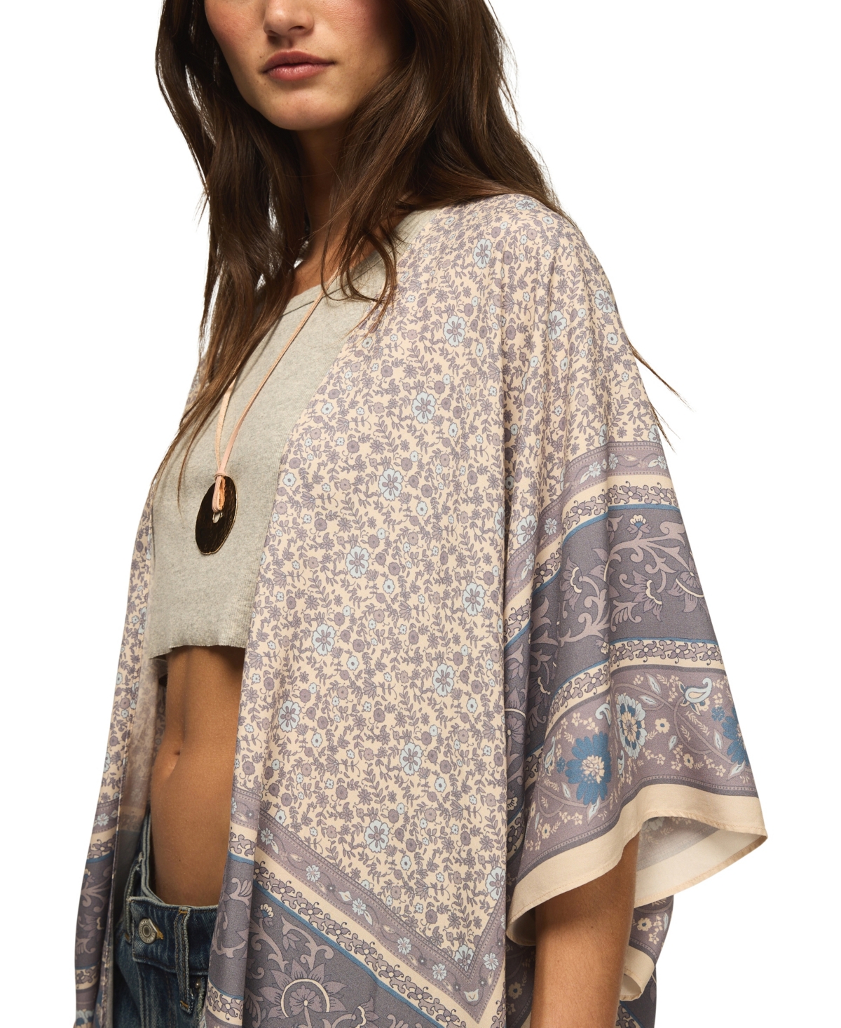 Lucky Brand Women's Printed Pull-On Kimono