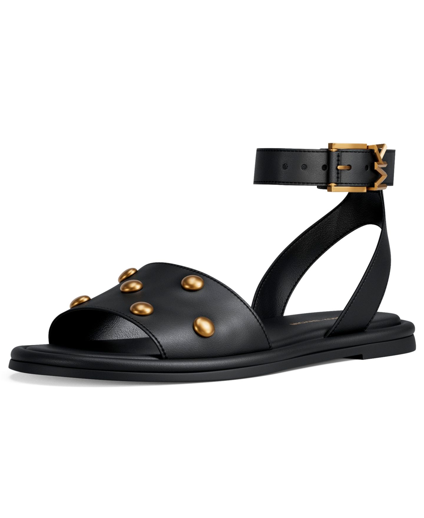 Женские сандалии MICHAEL Michael Kors Rosetta Ankle Strap Flat, цвет: Чёрный кожаный — фото 7