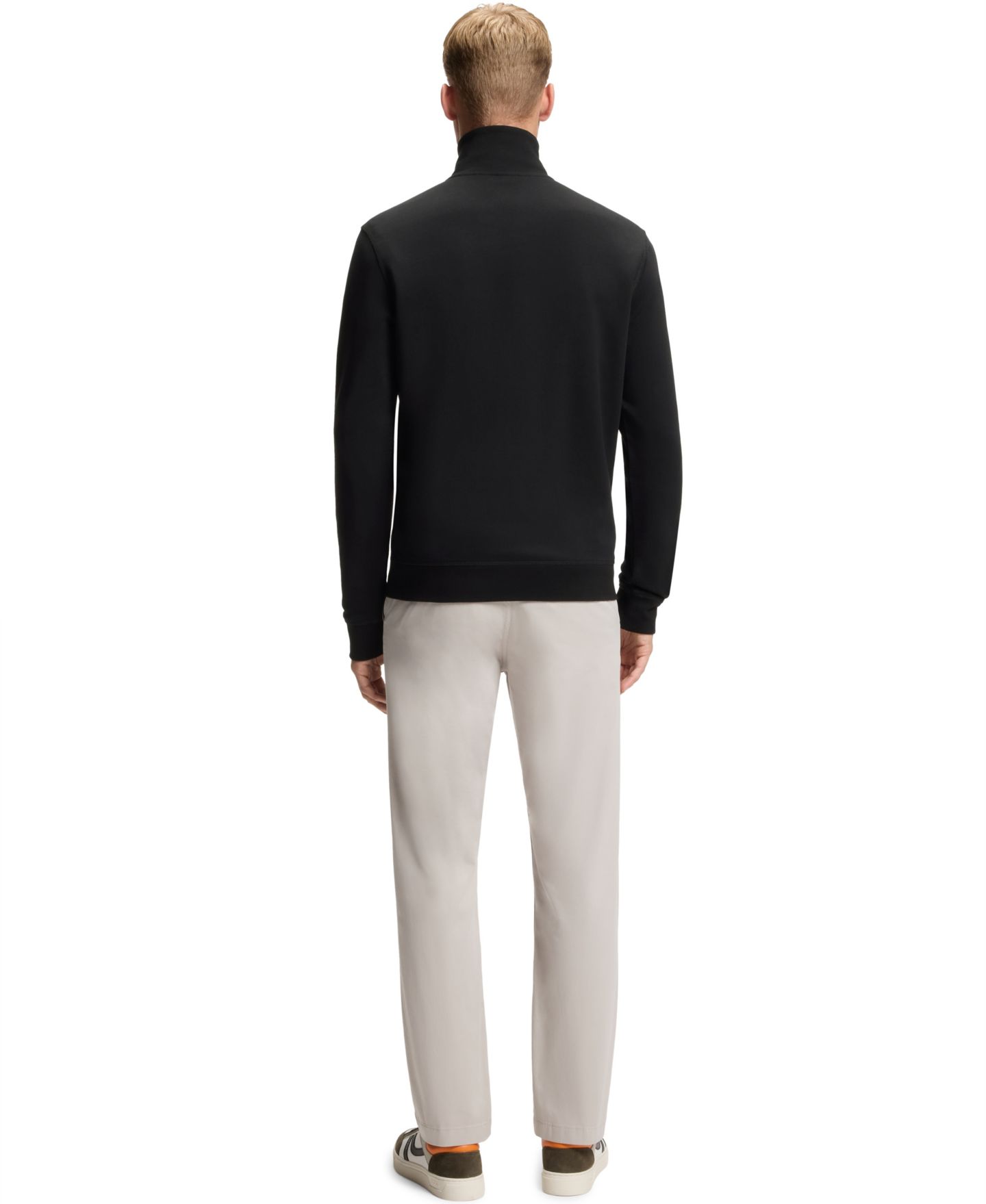 Мужской свитшот Hugo Boss Cotton-Terry Zip-Collar Regular-Fit, цвет: Чёрный — фото 2