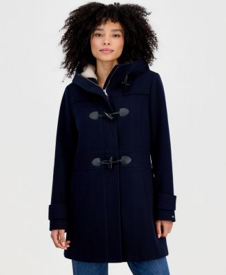 Women's Faux-Fur-Lined Hooded Toggle Coat