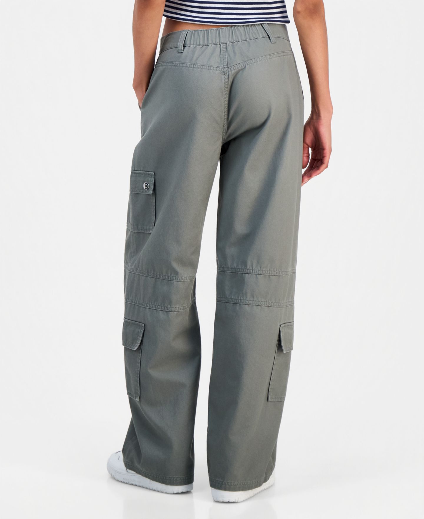 Женские брюки Celebrity Pink Juniors' High-Rise Wide-Leg Cargo, цвет: Пыльный оливковый — фото 8