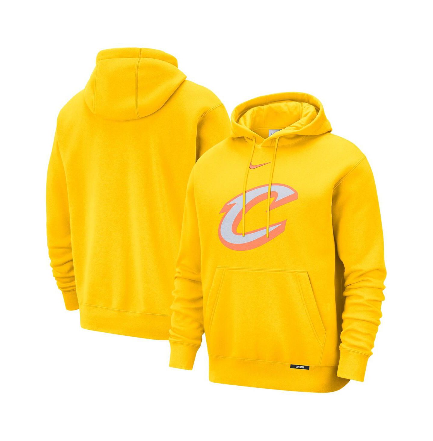 Мужское худи Nike Yellow Cleveland Cavaliers 2025/26 City Edition Remix Essential Logo Club Pullover — фото 1