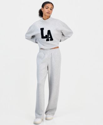 Juniors' High Rise Pull On Scuba Sweatpants