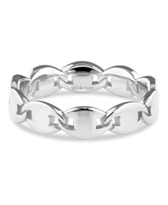 Mariner Anchor Ring in Rhodium Plated Sterling Silver