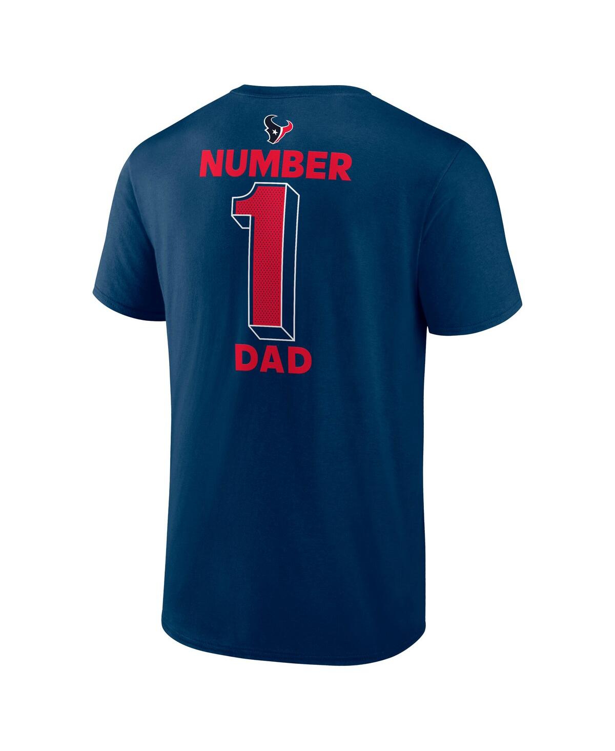 Logo Athletic Men's  Navy Houston Texans 1 Dad Jersey T-Shirt