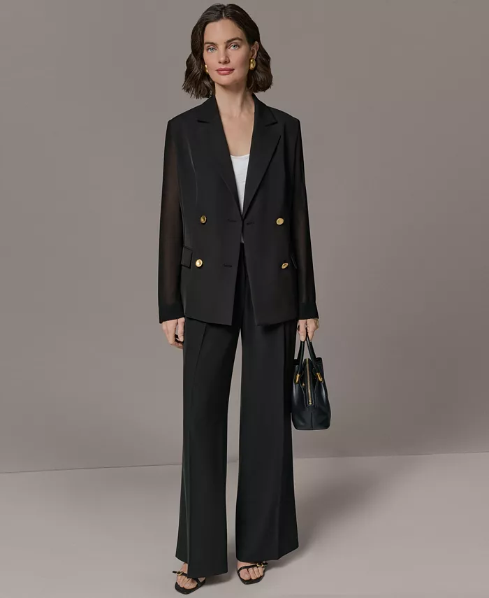 Women's Double Breasted Long-Sleeve Blazer - thumbnail 10
