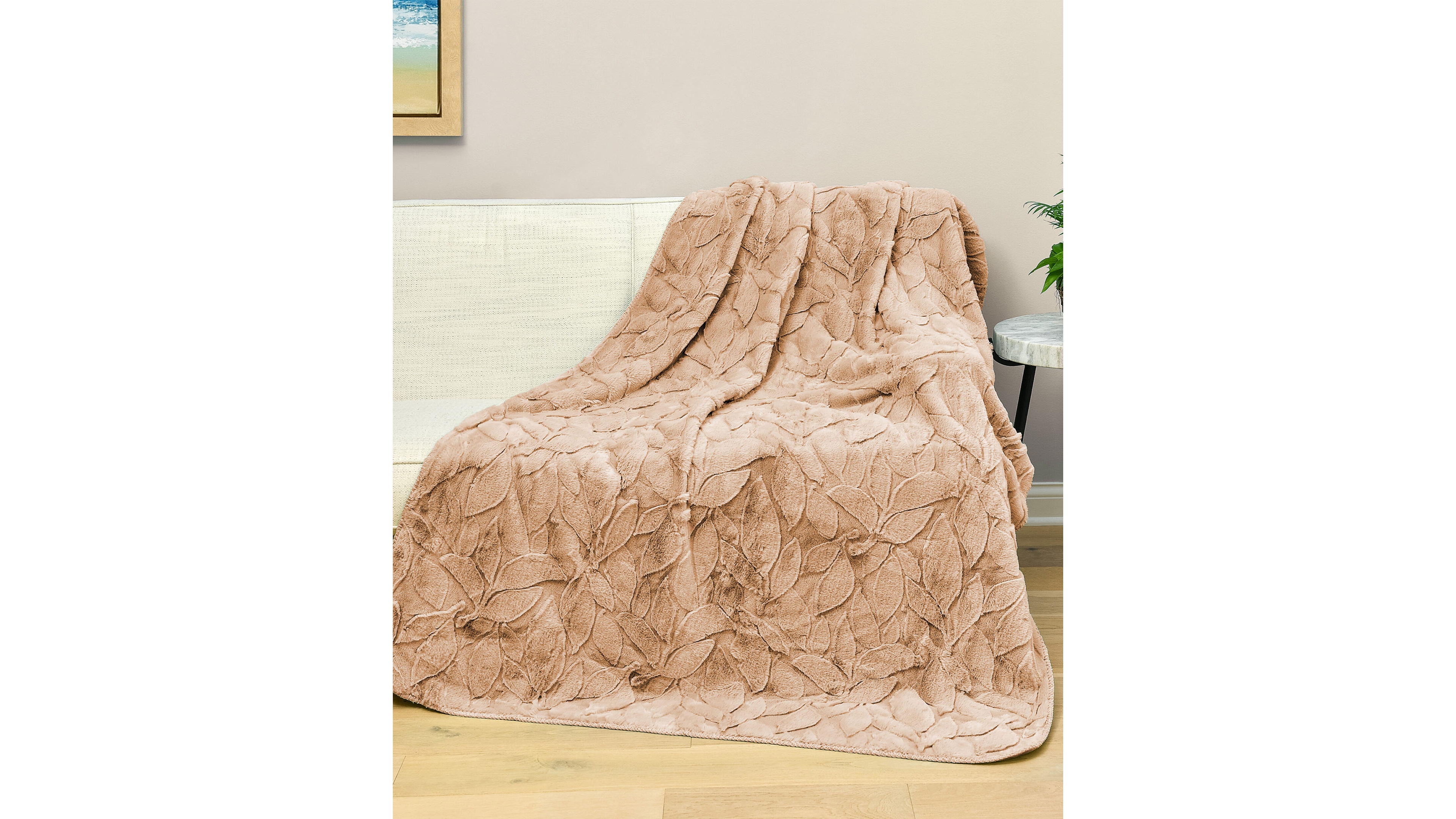 The Northwest Group, Llc Hgtv Triple Jacquard Carved Faux Fur Throw, 50" x 70"