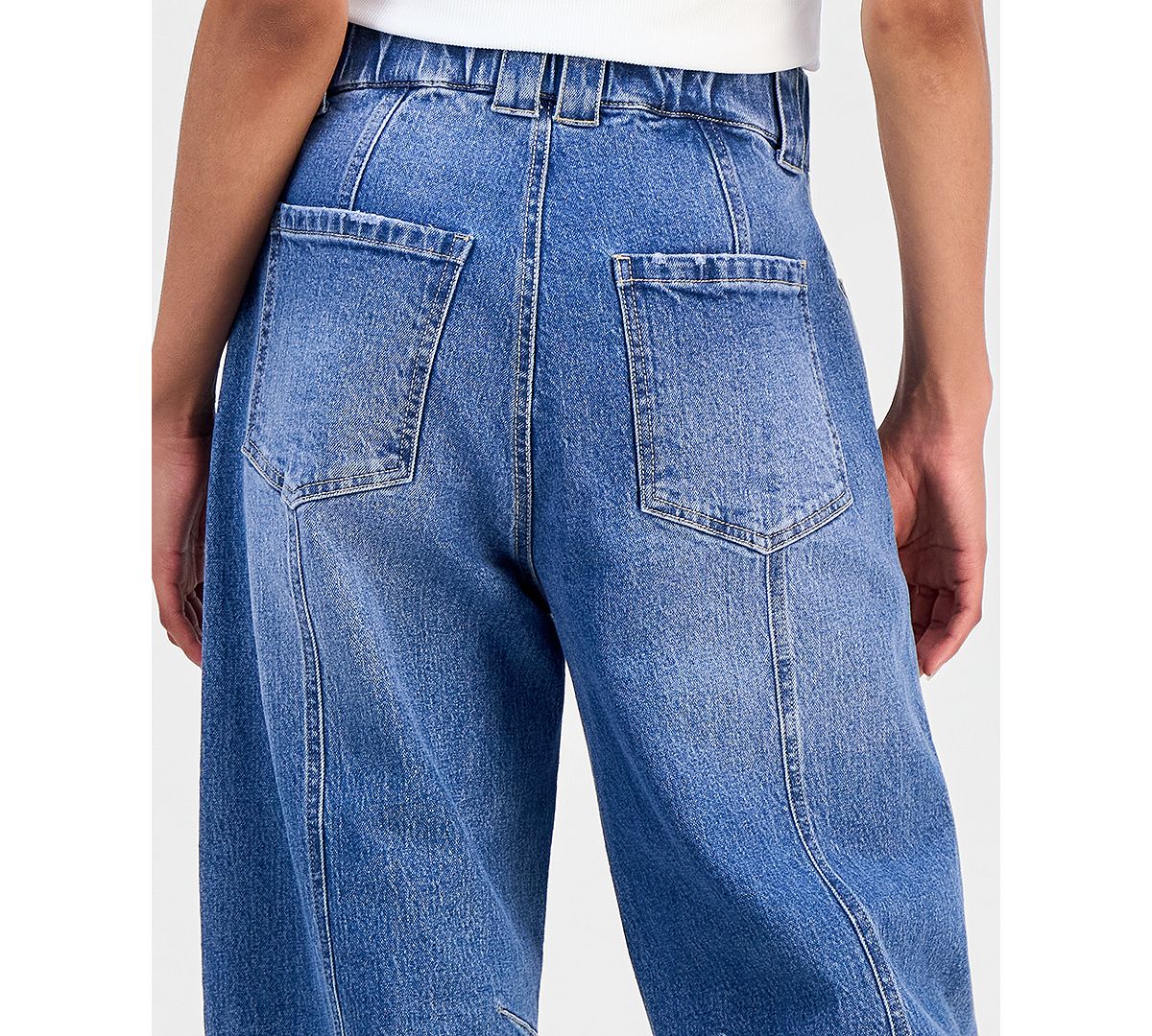 FVR DRM Juniors' Wide Barrel-Leg Jeans view 5 — MAYCSS fashion products