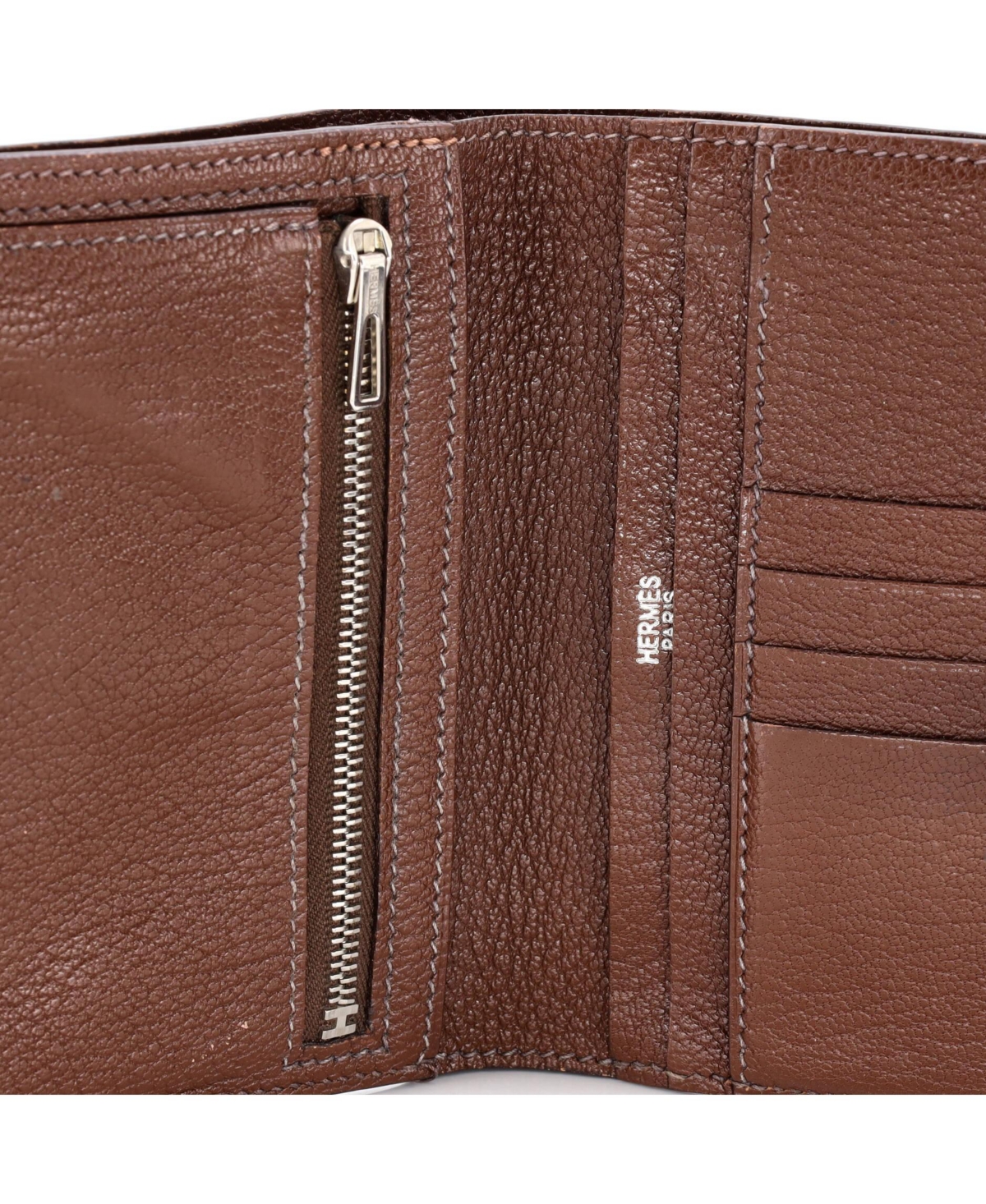 Pre-Owned Hermes Compact Bearn Wallet Tadelakt