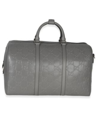 Grey Embossed Calfskin GG Tennis Medium Duffle Bag