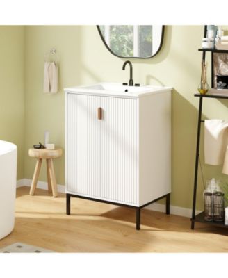 24 Inch Bathroom Vanity with Sink Combo and Adjustable Shelf