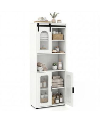 Farmhouse Bathroom Floor Cabinet 59"H Freestanding Linen Storage Organizer