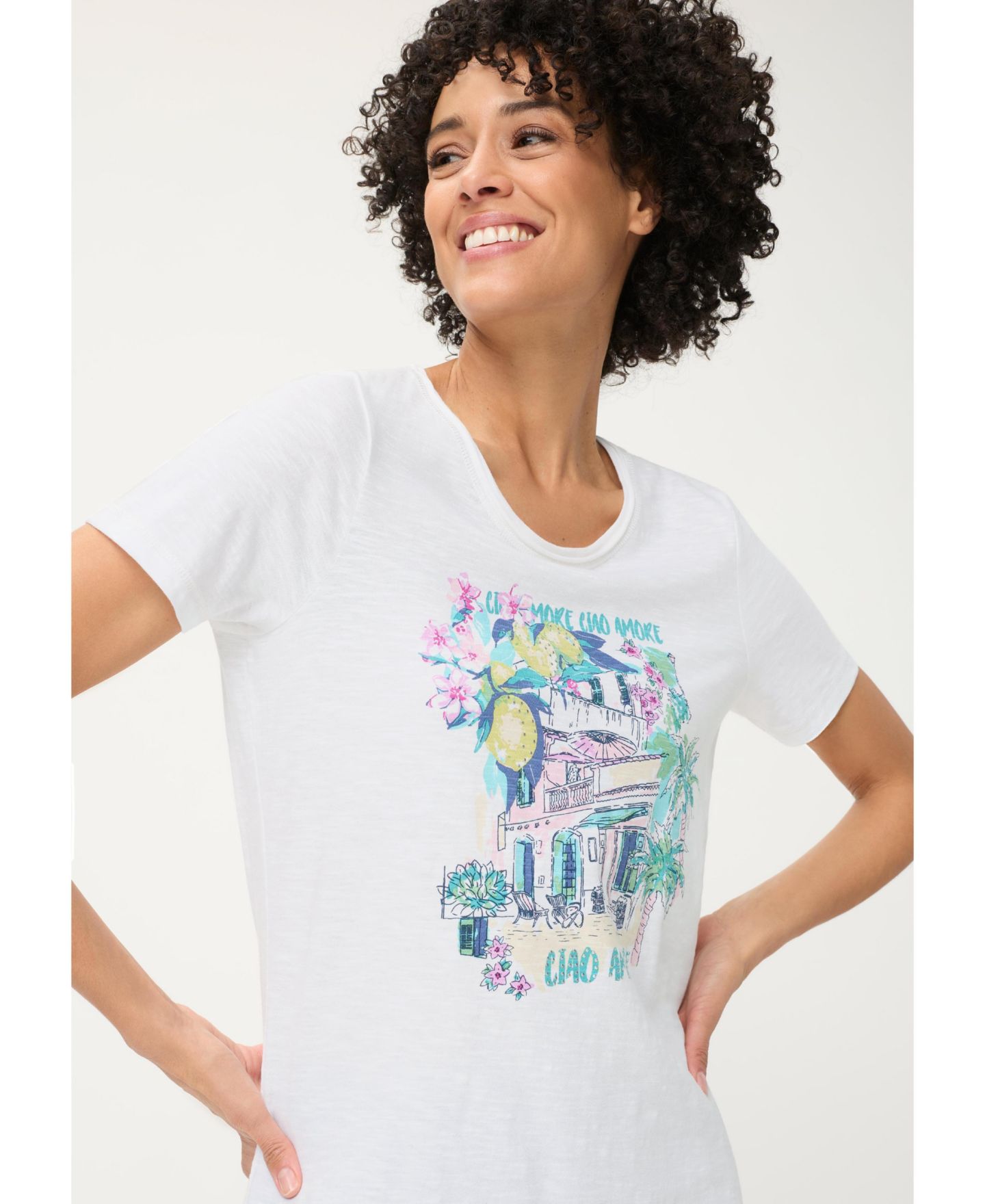 Женская футболка Olsen Ciao Amore Placement Print, цвет: Белый — фото 4