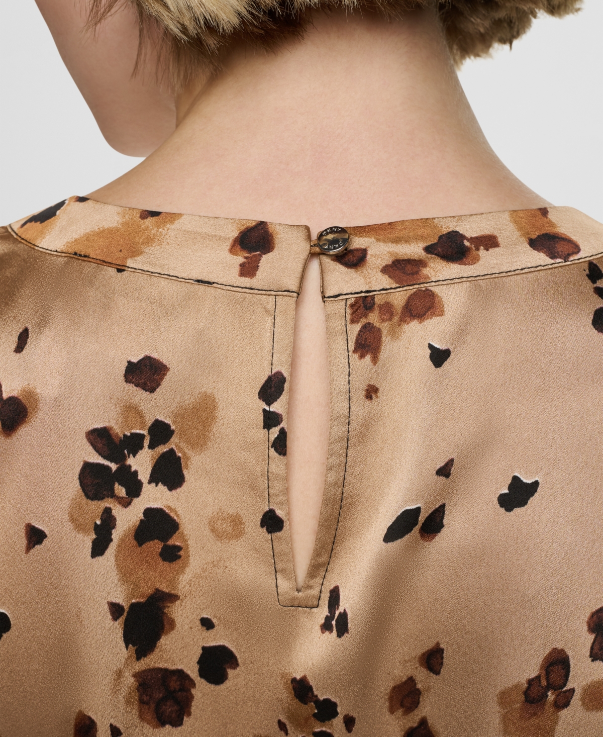 Dkny Women's Crewneck Keyhole Blouse