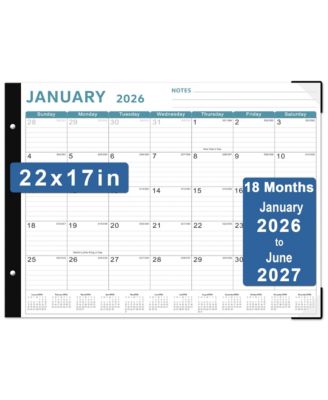 Desk Calendar 2026 18 Months Jan-Jun 2027 Notes Thick Paper Home Office School