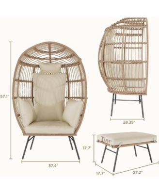 XO Egg Shaped Lounger with Ottoman - Thumbnail 3