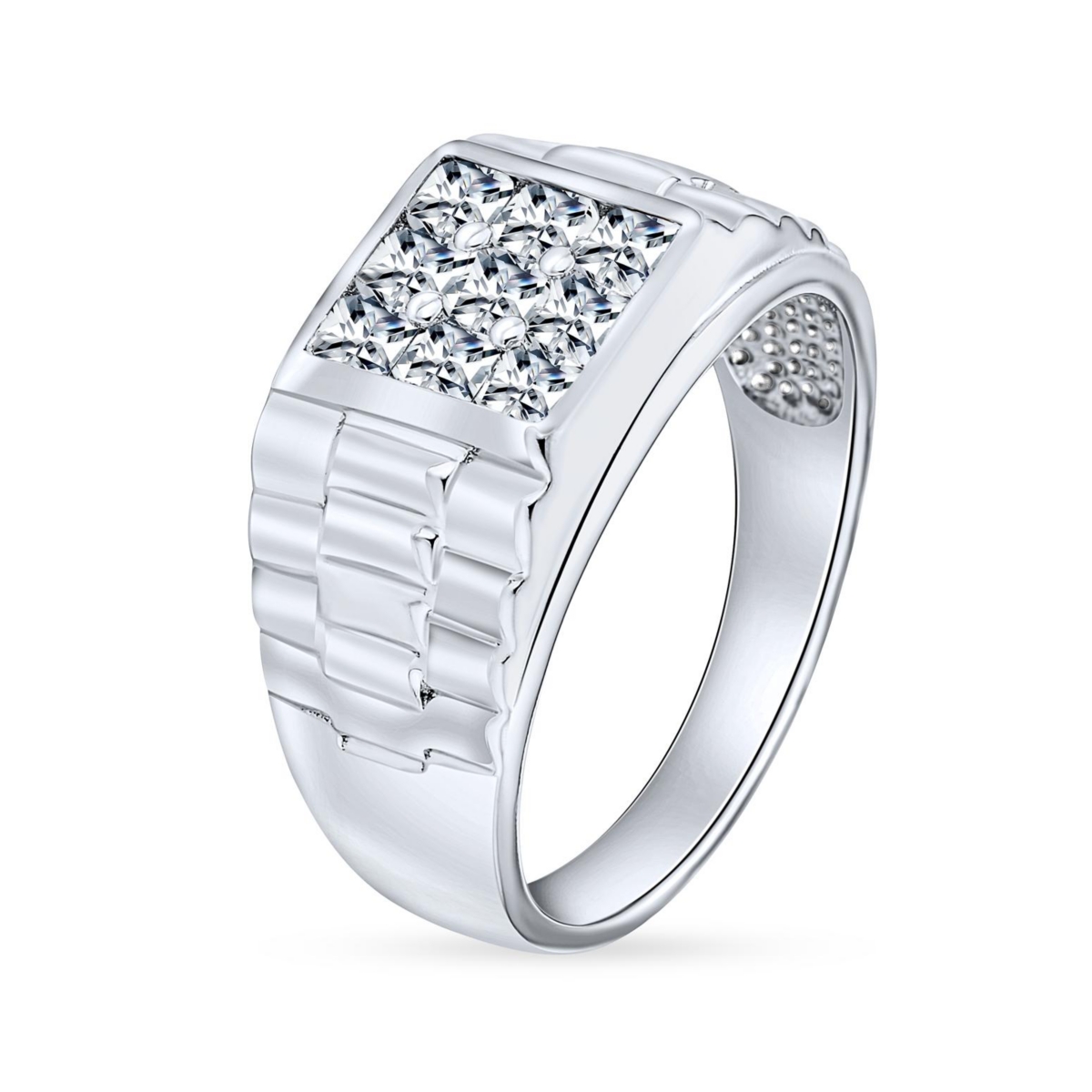 Bling Jewelry Big Square Cubic Zirconia Statement Ring .925 Sterling Silver