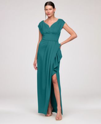 Women's Column V-Neck Gown Dress