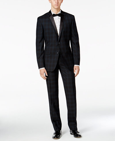 Bar III Men's Slim-Fit Blackwatch Plaid Tuxedo Separates, Only at Macy's