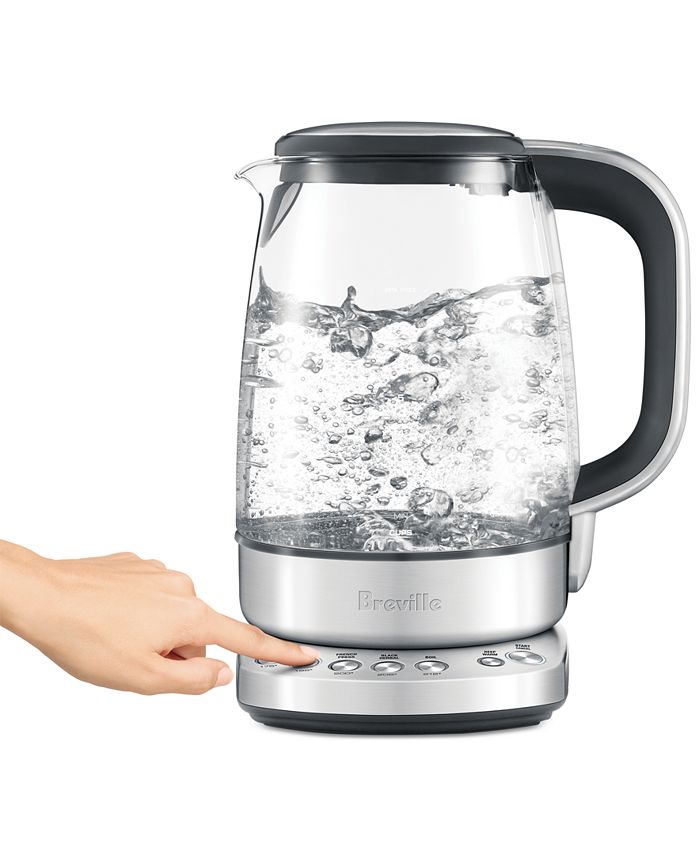 Breville 34 Oz Smart Tea Infuser Compact Electric Kettle in Brushed  Stainless Steel and Clear
