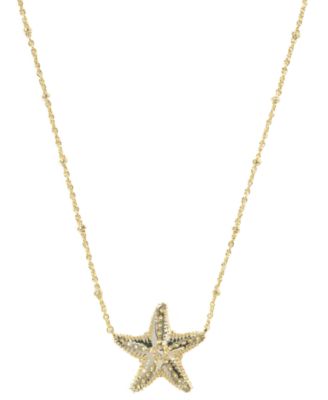 Imitation Pearl Parker Starfish Short Pendant Necklace