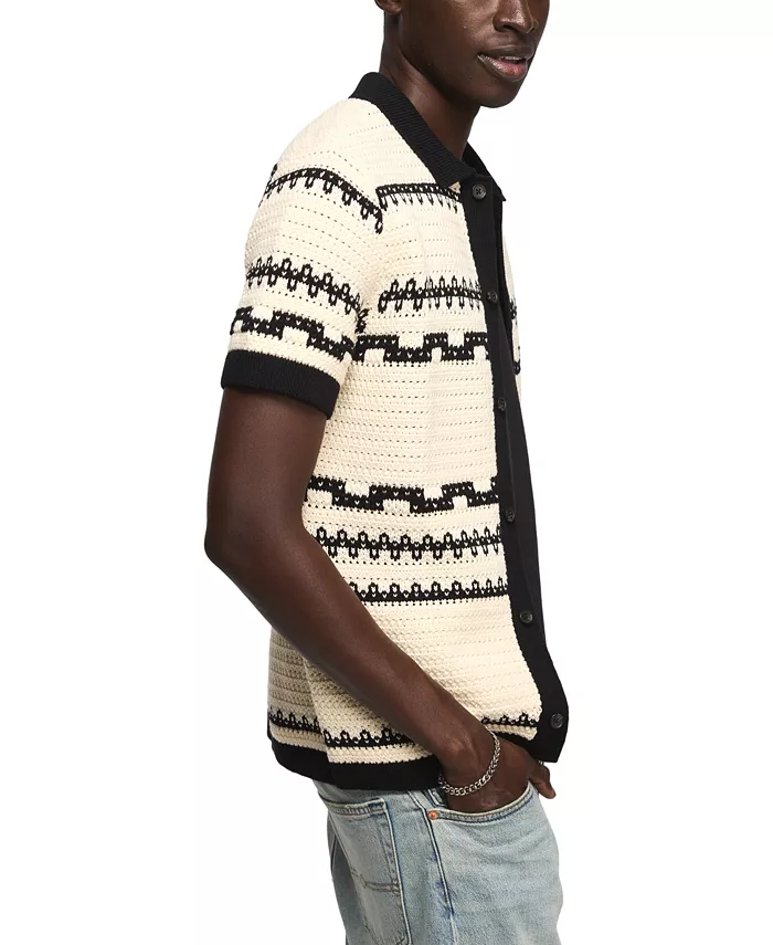 Men's Southwest Crotchet Short-Sleeve Sweater - thumbnail 2