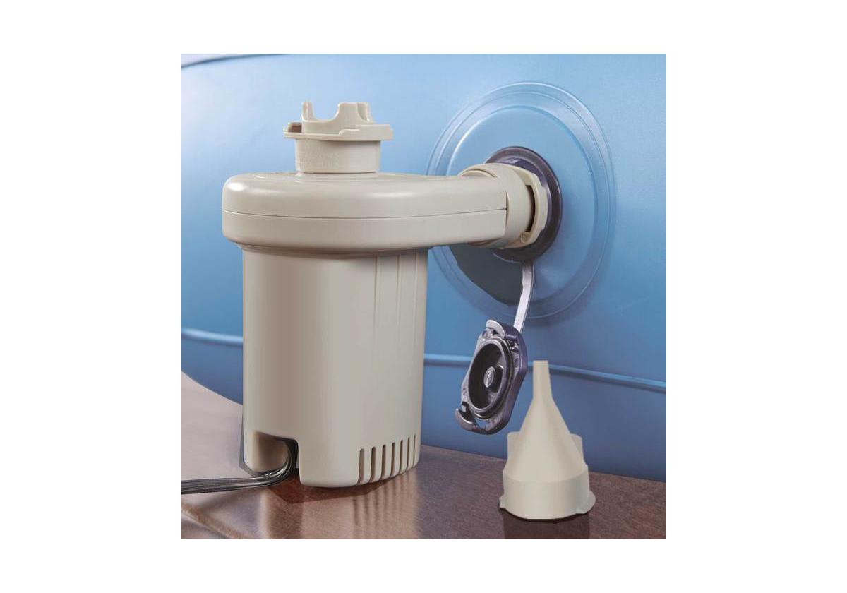 Boyd Sleep Portable Air Mattress Pump with 12V Dc Car Adapter Plug-In - Fast Inflate and Deflate, Fits Beautyrest Airbeds - Beige/khaki