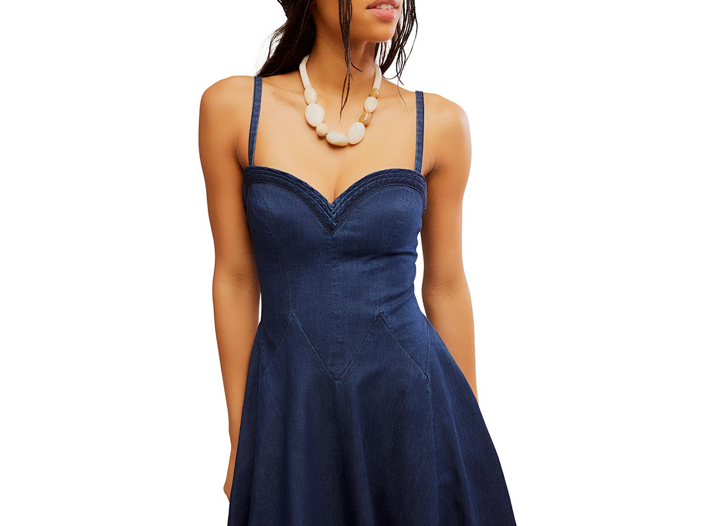 Женское платье миди Free People Another Season с вырезом сердечком, цвет: Rinse — фото 2