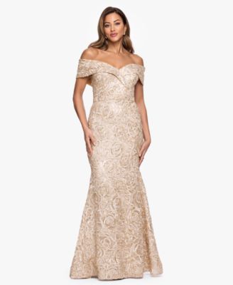 Petite Off-The-Shoulder Ball Gown