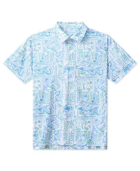 Мужское поло Chubbies Pyramid Pool Regular-Fit Polo Shirt, цвет: Светлый синий