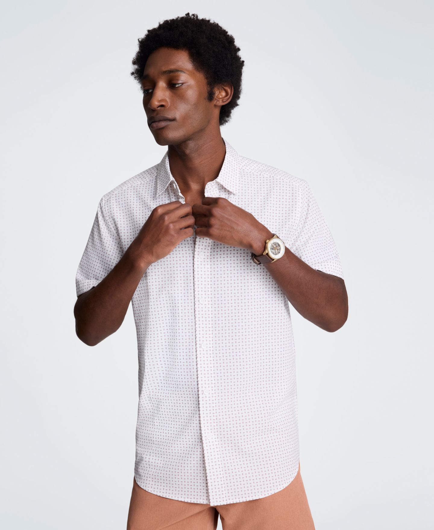 Мужская рубашка Kenneth Cole Sport Assorted Plain Classic, цвет: Клетчатый фиолетовый — фото 1