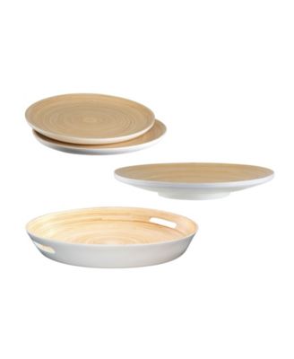 Lexa Bamboo 4-Pc. Handcrafted Serving Set