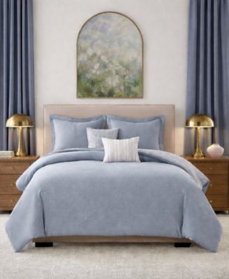 Chambray with Reverse Stripe 5-Piece Comforter Set, Full/Queen