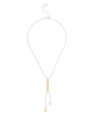 Faux-Stone Signature COACH Cube Y Necklace