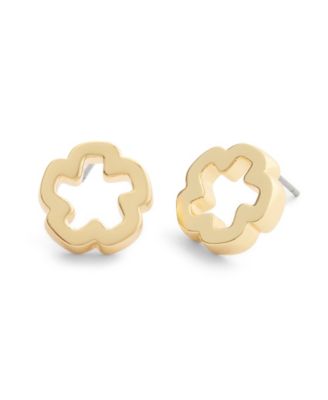 Gold Signature Tearose Open Stud Earrings