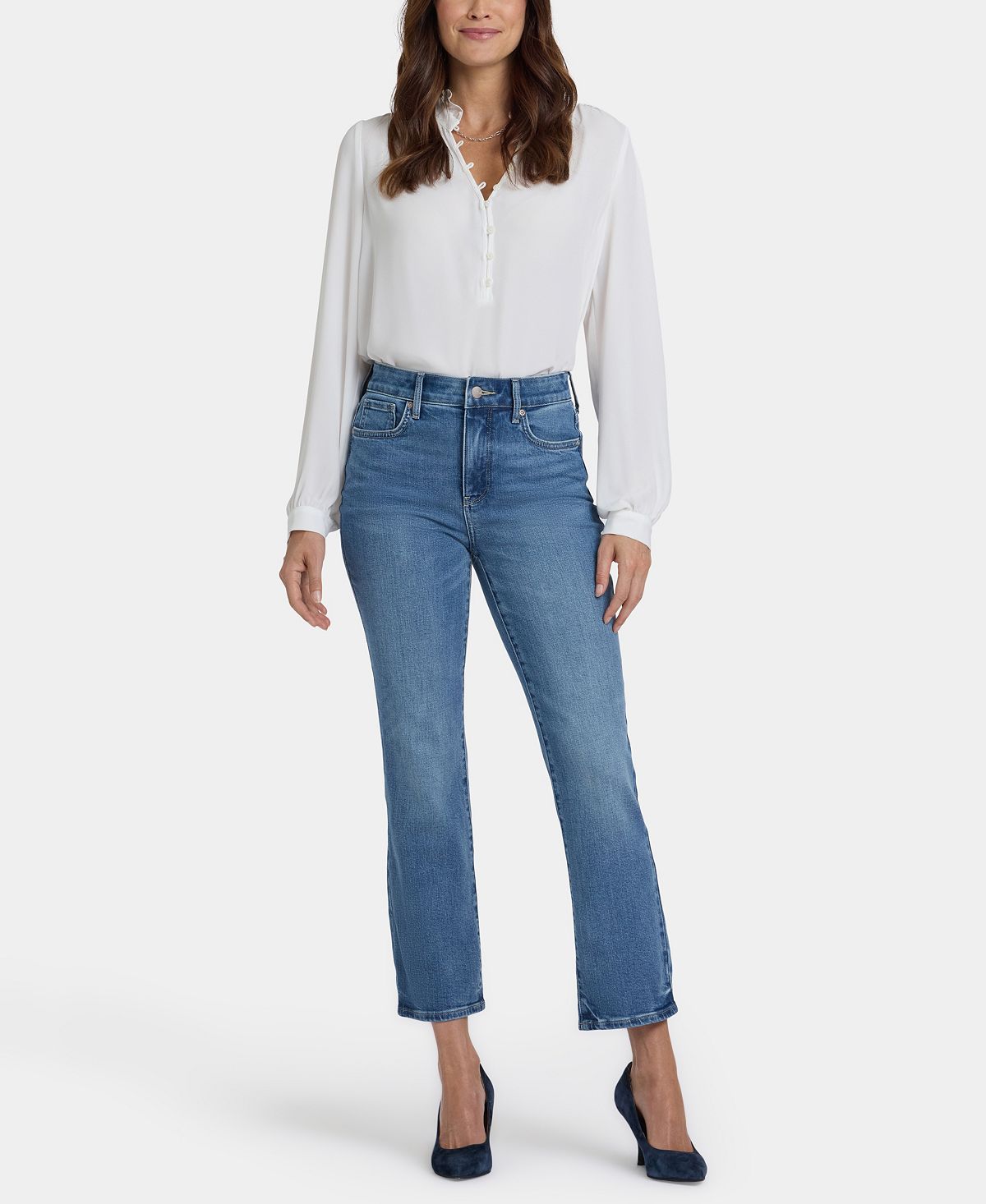 NYDJ Women's High-Rise Marilyn Straight Ankle Jeans view 2 — MAYCSS fashion products