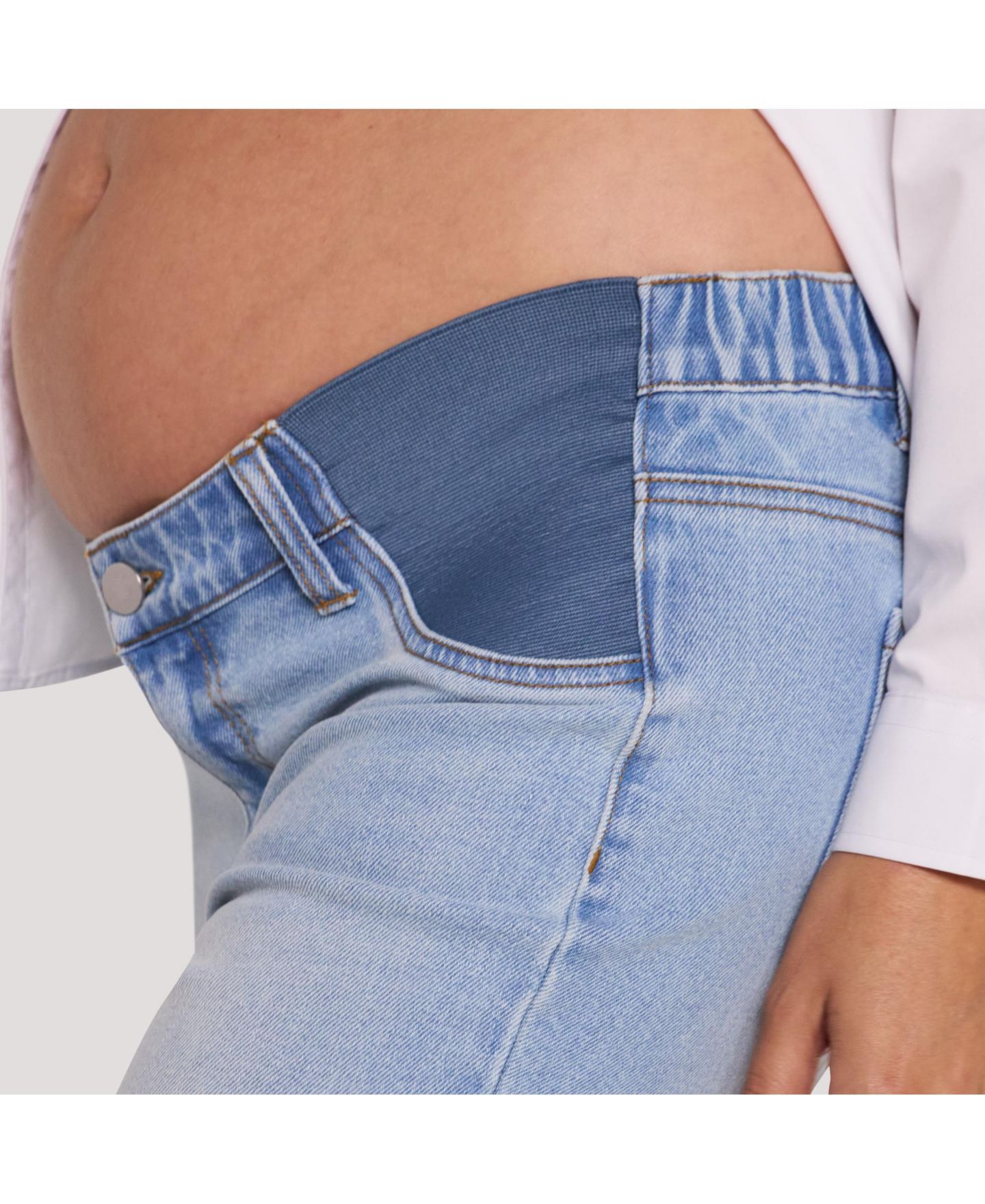 Женские джинсы Motherhood Maternity Under the Belly Slim Straight Leg Jeans - Motherhood, цвет: Светлая варка — фото 2