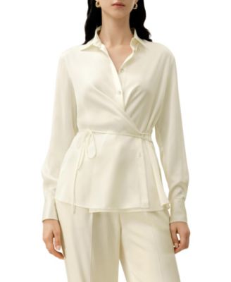 Women's Convertible Silk Charmeuse Shirt