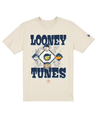 Men's and Women's Cream Houston Astros Looney Tunes T-Shirt