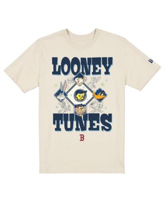 Men's and Women's Cream Boston Red Sox Looney Tunes T-Shirt