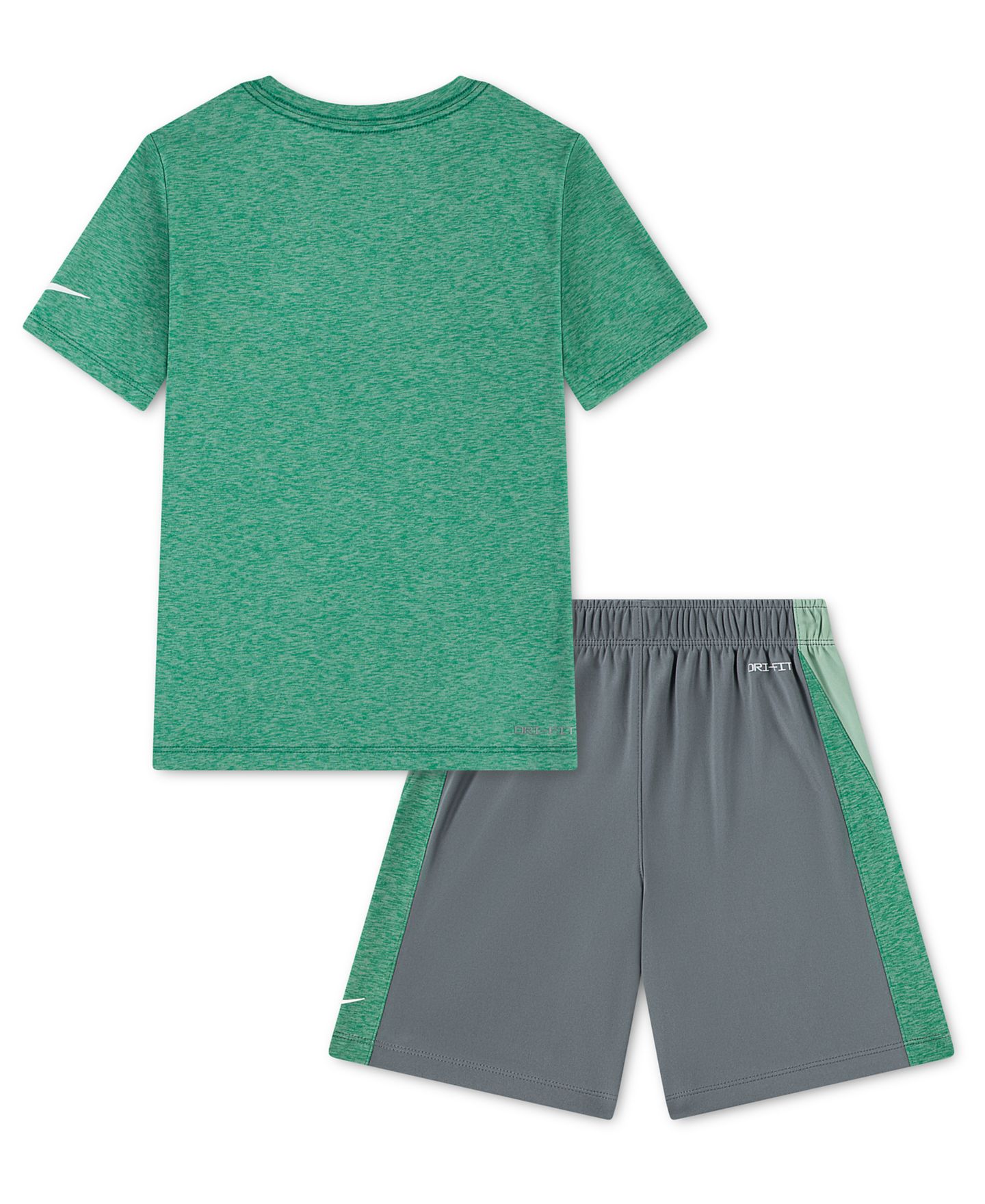 Комплект Nike Short-Sleeve T-Shirt and Shorts, 2-Piece Set для мальчиков, цвет: Зелёный / Дымчатый серый — фото 6