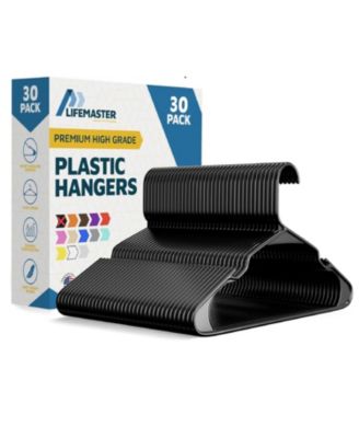 Plastic Clothes Hanger Set - 30 Pieces Versatile, Lightweight, Space-Saving, Non-Slip, Slim Designed, Dry and Wet Clothes Hanger Set