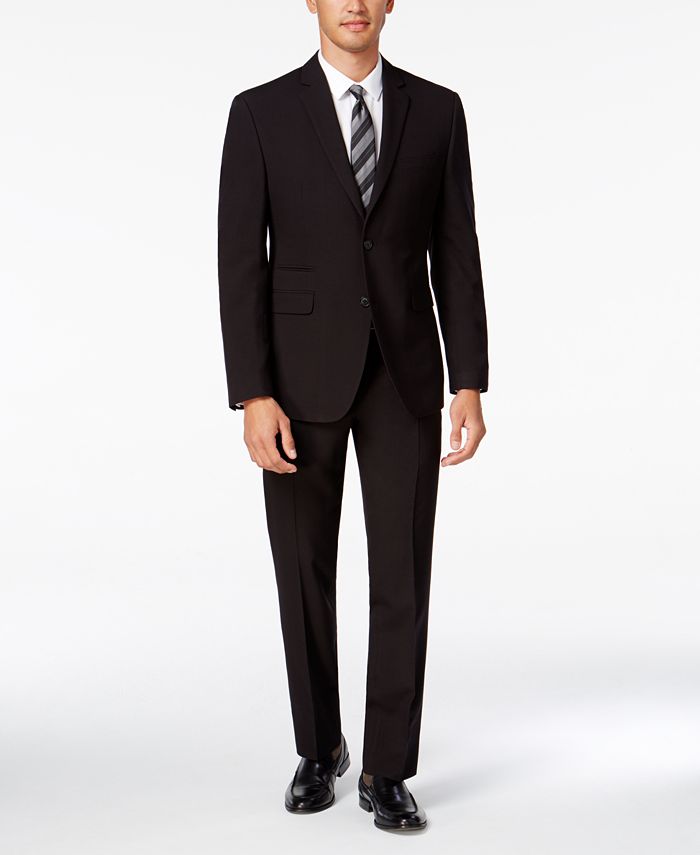 Perry Ellis Portfolio Men's Slim-Fit Black Suit - Macy's