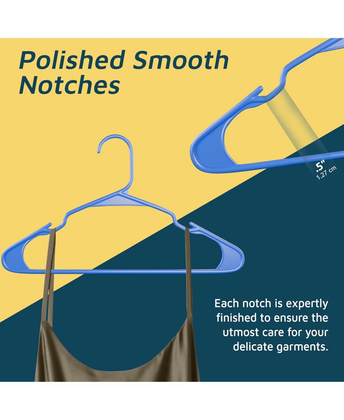 Lifemaster heavy-duty plastic hangers with non-slip grooves, space-saving design