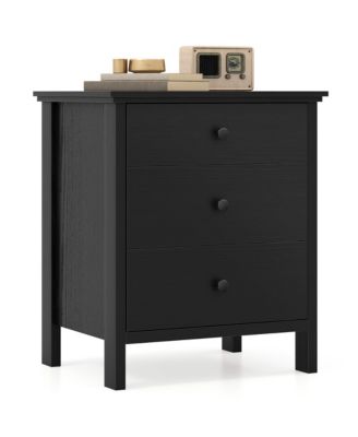Nightstand 3 Drawer for Bedroom Compact Storage Chest Modern Sofa Side