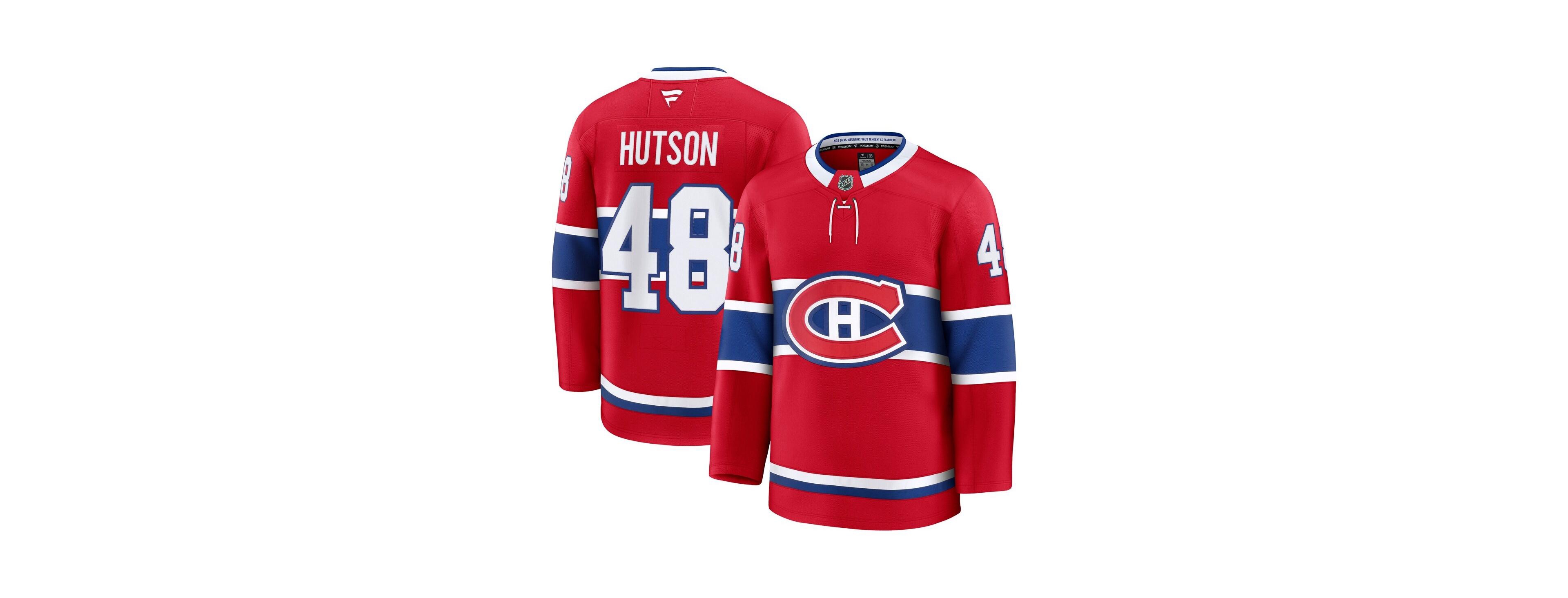 Fanatics Men's Lane Hutson Red Montreal Canadiens Home Premium Jersey