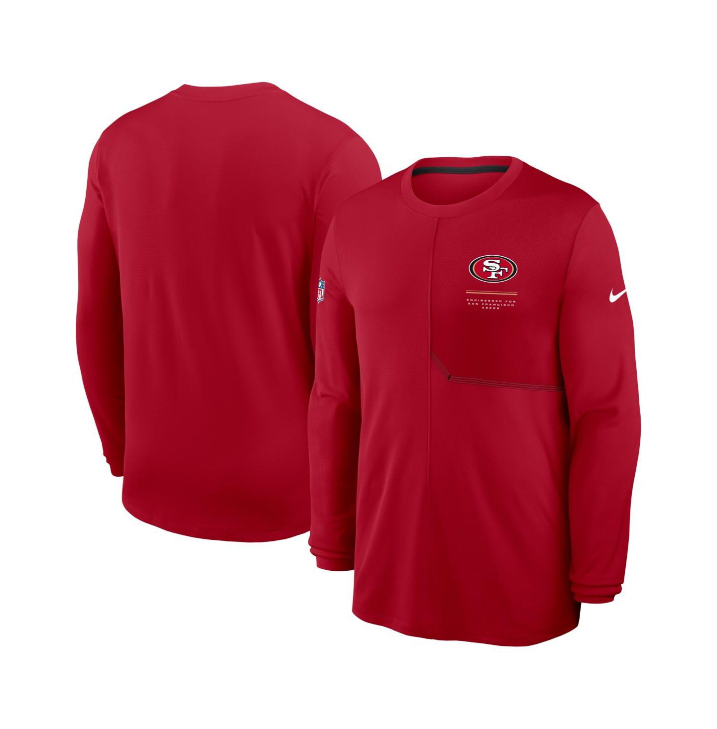 Мужская футболка Nike Scarlet San Francisco 49ers Sideline Coaches UV Dri-FIT Long Sleeve — фото 1