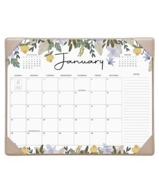 Desk Calendar 2026 Desktop Mat Floral Blotter 18 Months
