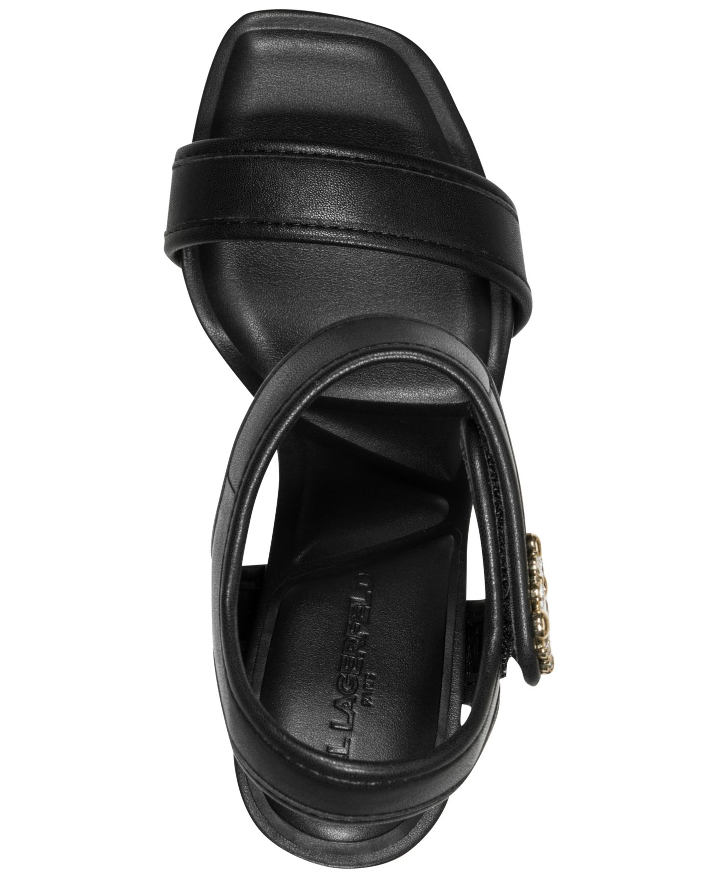 Женские сандалии KARL LAGERFELD PARIS Celida Dress Sandals, цвет: Чёрный гладкий — фото 4